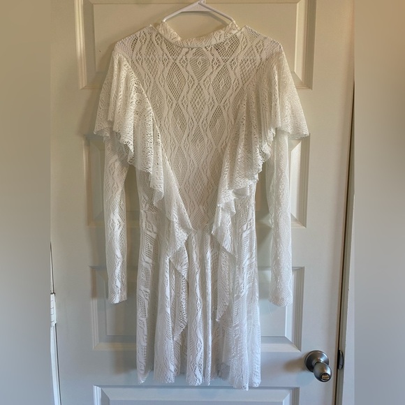 NWOT Y2K Free People White Lace Mock Dress - Picture 2 of 4